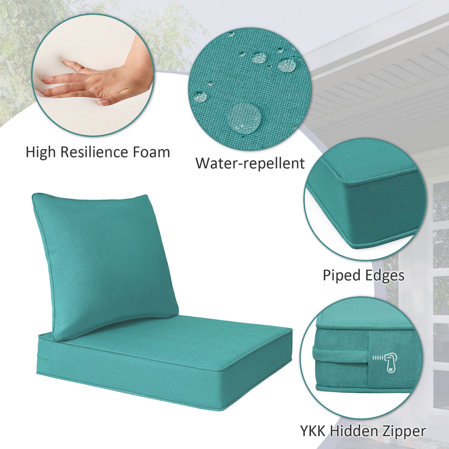 Unimatta Outdoor 24" x24" Deep Seat Cushion