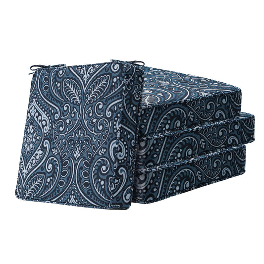 Unimatta Outdoor 19" x19" Seat Cushion Damask Blue Flower