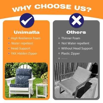 Unimatta Outdoor 44" x21" High Back Cushion