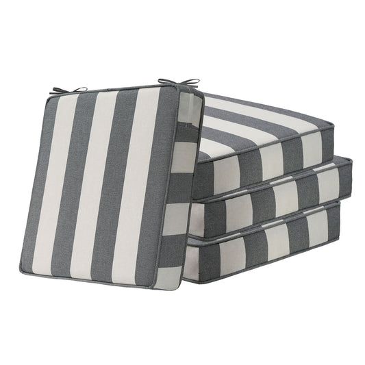 Unimatta Outdoor 19" x19" Seat Cushion Gray Stripe