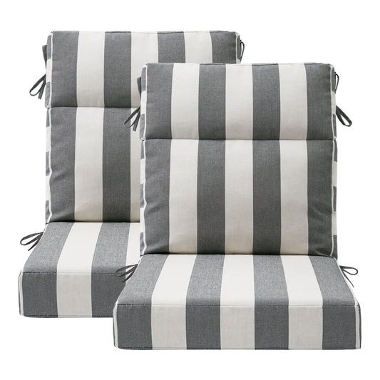 Unimatta Outdoor 44" x21" High Back Cushion Gray Stripe