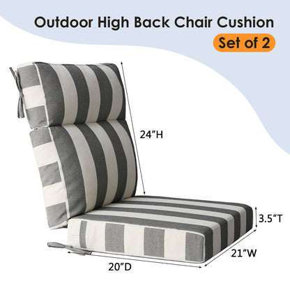 Unimatta Outdoor 44" x21" High Back Cushion Gray Stripe