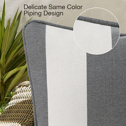 Unimatta Outdoor Pillow With Inserts Gray Stripe