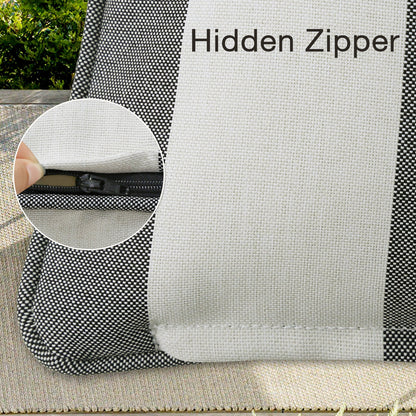 Unimatta Outdoor Pillow With Inserts Gray Stripe
