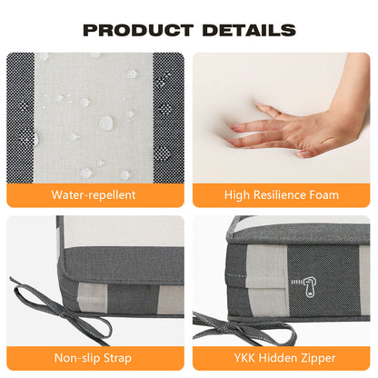 Unimatta Outdoor 19" x19" Seat Cushion Gray Stripe