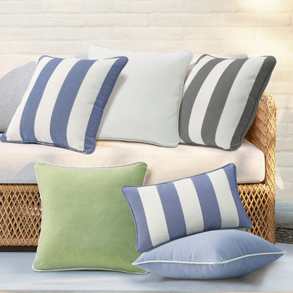 Unimatta Outdoor Pillow With Inserts Gray Stripe