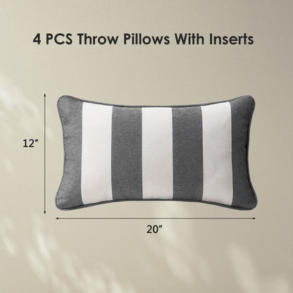 Unimatta Outdoor Pillow With Inserts Gray Stripe