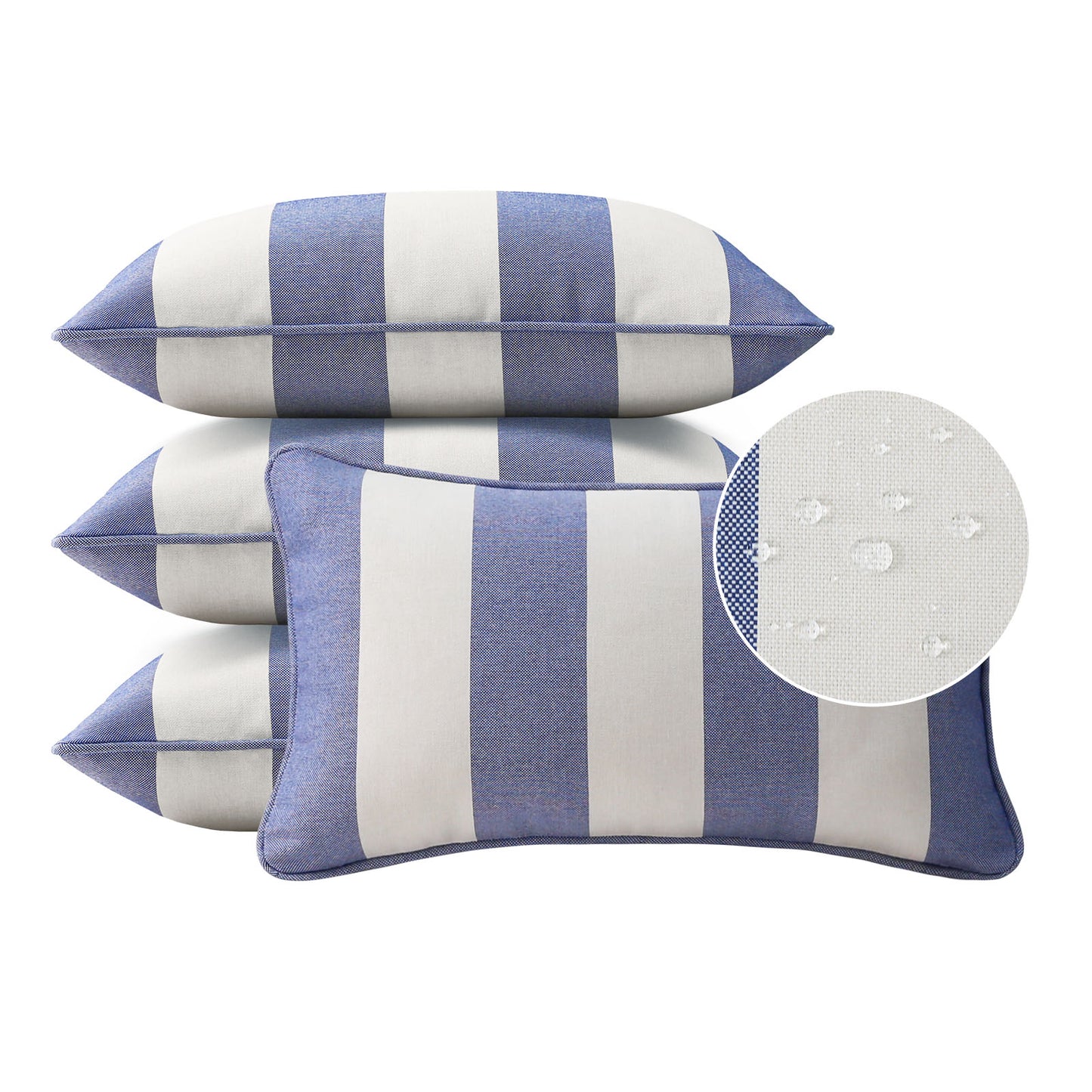 Unimatta Outdoor Pillow With Inserts Navy  Stripe