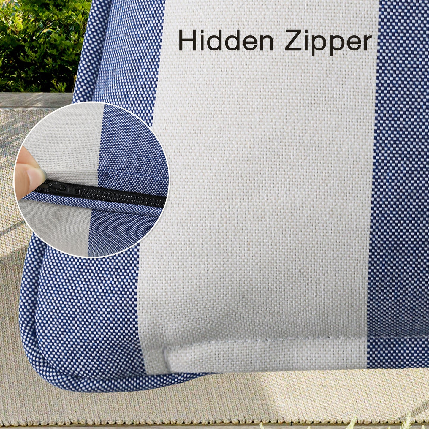 Unimatta Outdoor Pillow With Inserts Navy  Stripe