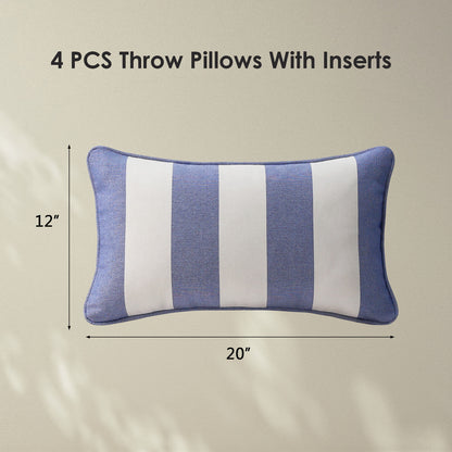 Unimatta Outdoor Pillow With Inserts Navy  Stripe