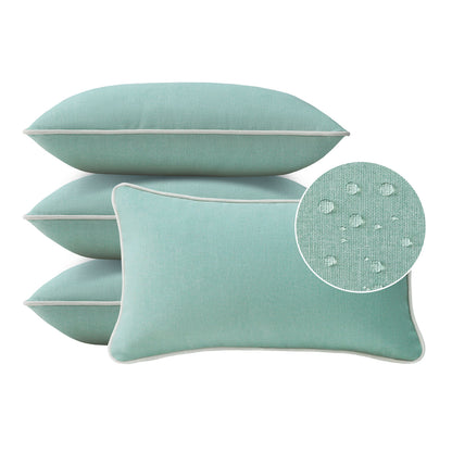 Unimatta Outdoor Pillow With Inserts Aqua Green