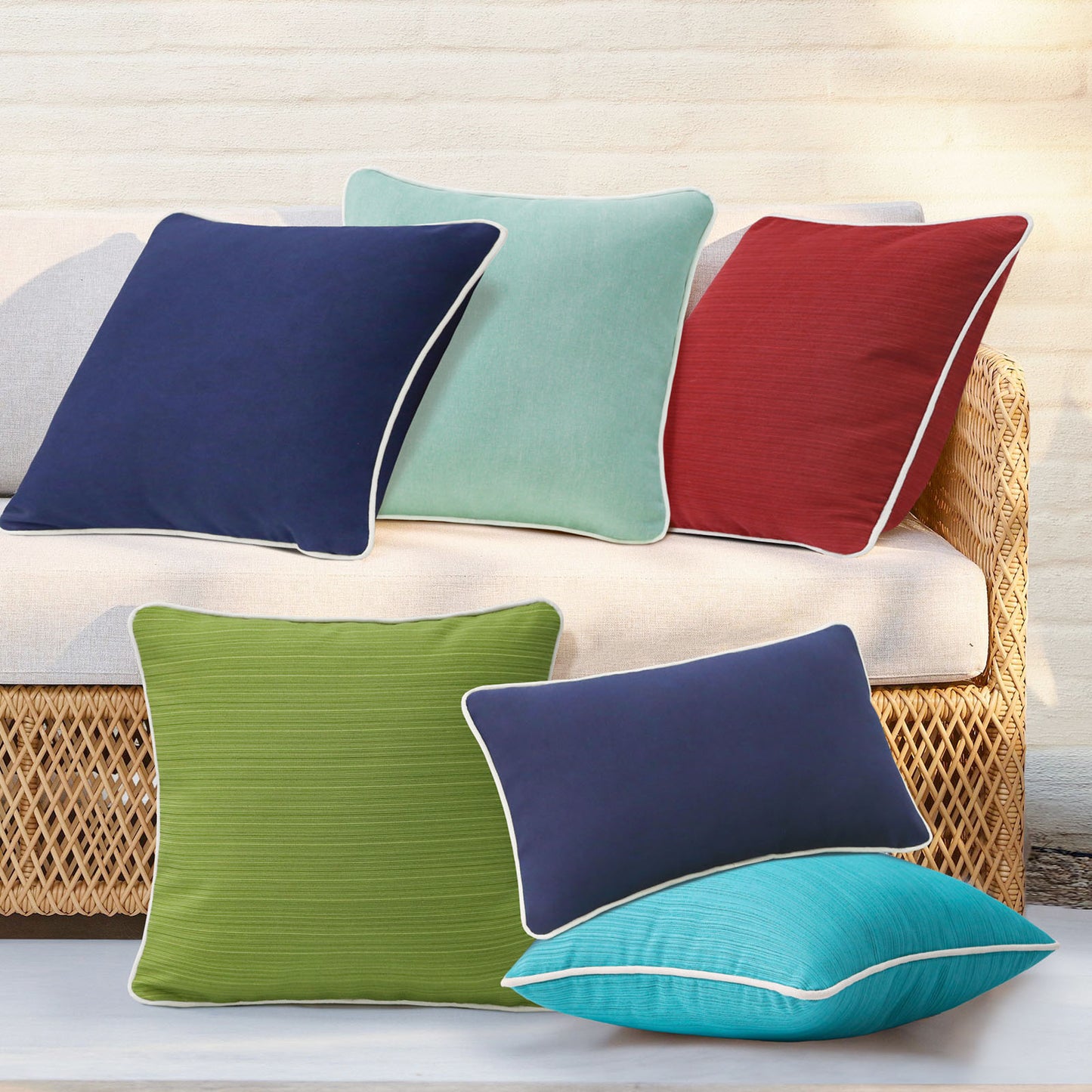 Unimatta Outdoor Pillow With Inserts Aqua Green