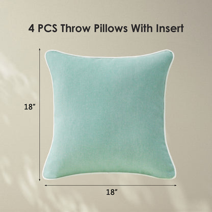 Unimatta Outdoor Pillow With Inserts Aqua Green