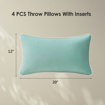 Unimatta Outdoor Pillow With Inserts Aqua Green