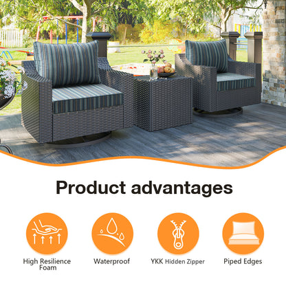 Sunbrella Outdoor 24" x24" Deep Seat Cushion Troupe Dock