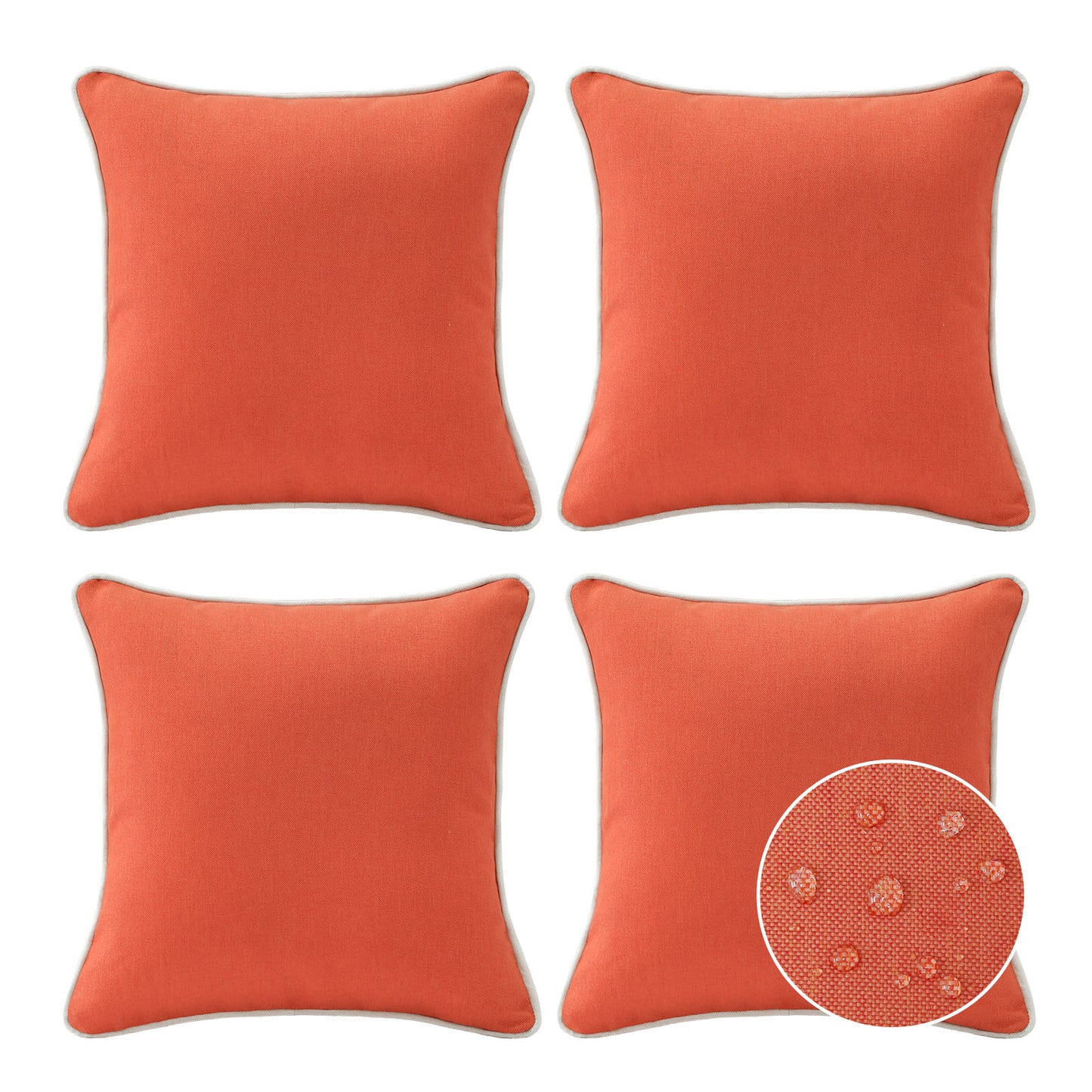 Unimatta Outdoor Pillow With Inserts Coral Orange