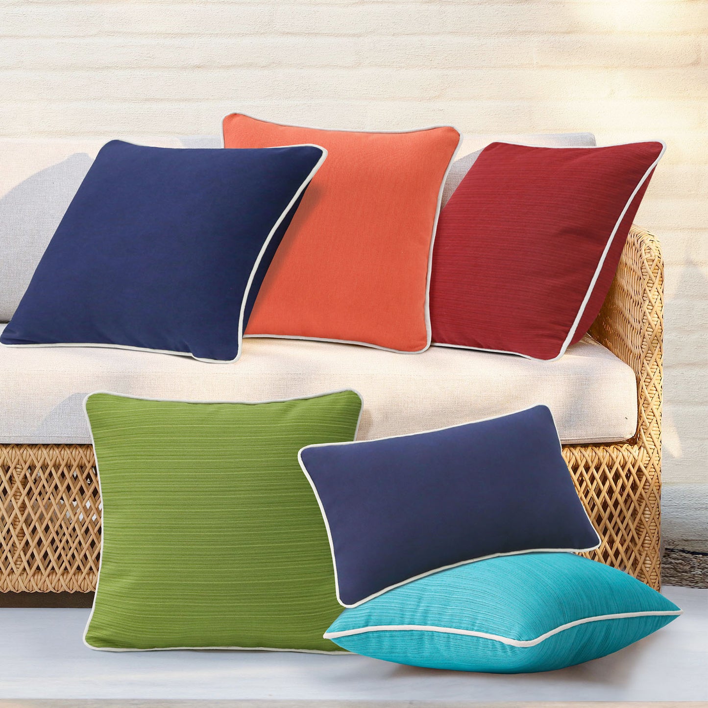 Unimatta Outdoor Pillow With Inserts Coral Orange