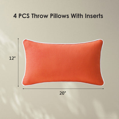 Unimatta Outdoor Pillow With Inserts Coral Orange