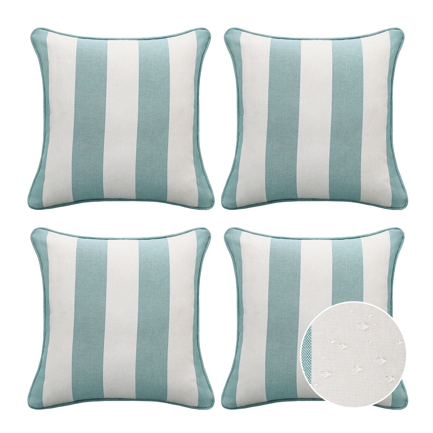 Unimatta Outdoor Pillow With Inserts Turquoise Stripe