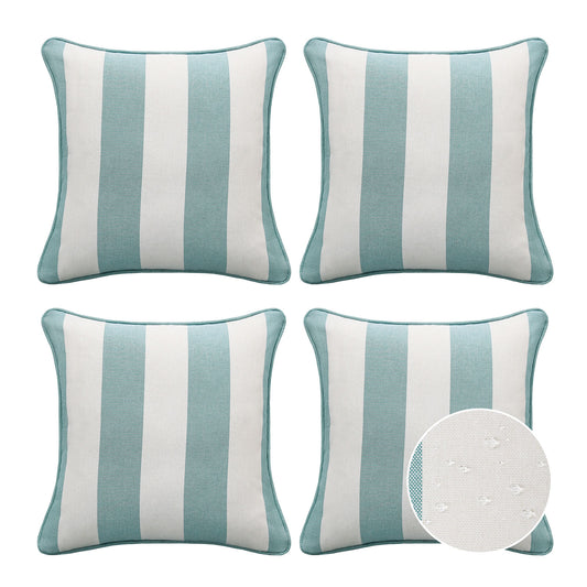 Unimatta Outdoor Pillow With Inserts Turquoise Stripe