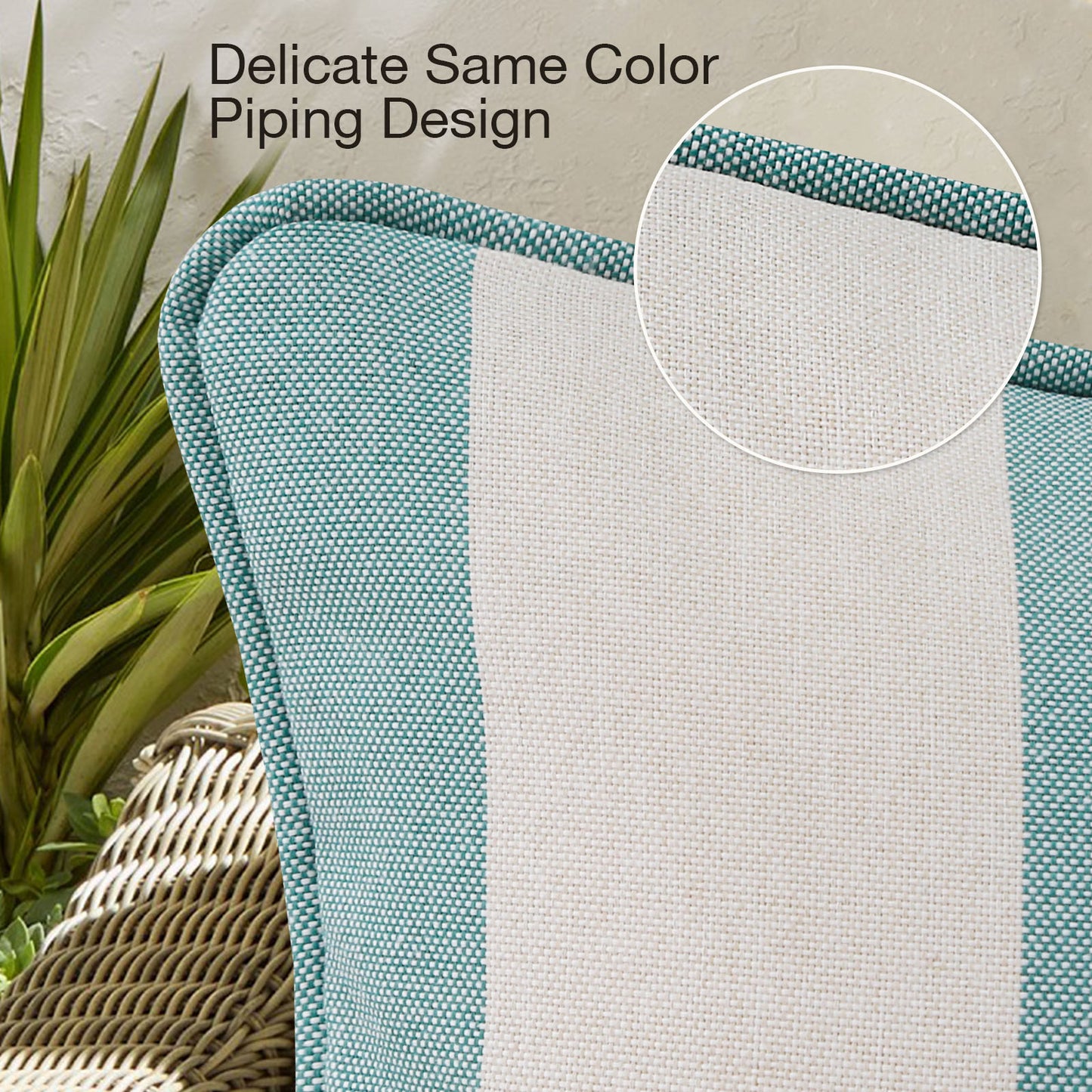 Unimatta Outdoor Pillow With Inserts Turquoise Stripe