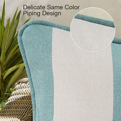 Unimatta Outdoor Pillow With Inserts Turquoise Stripe
