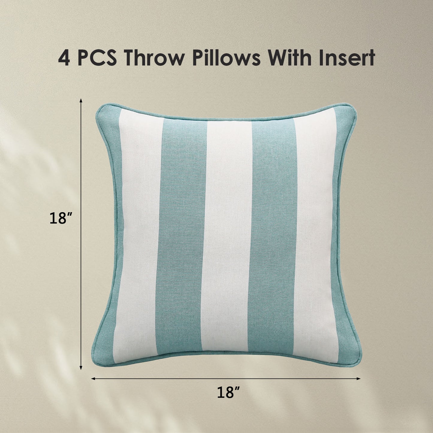 Unimatta Outdoor Pillow With Inserts Turquoise Stripe