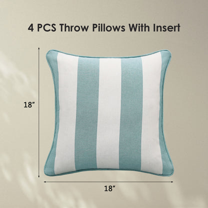 Unimatta Outdoor Pillow With Inserts Turquoise Stripe