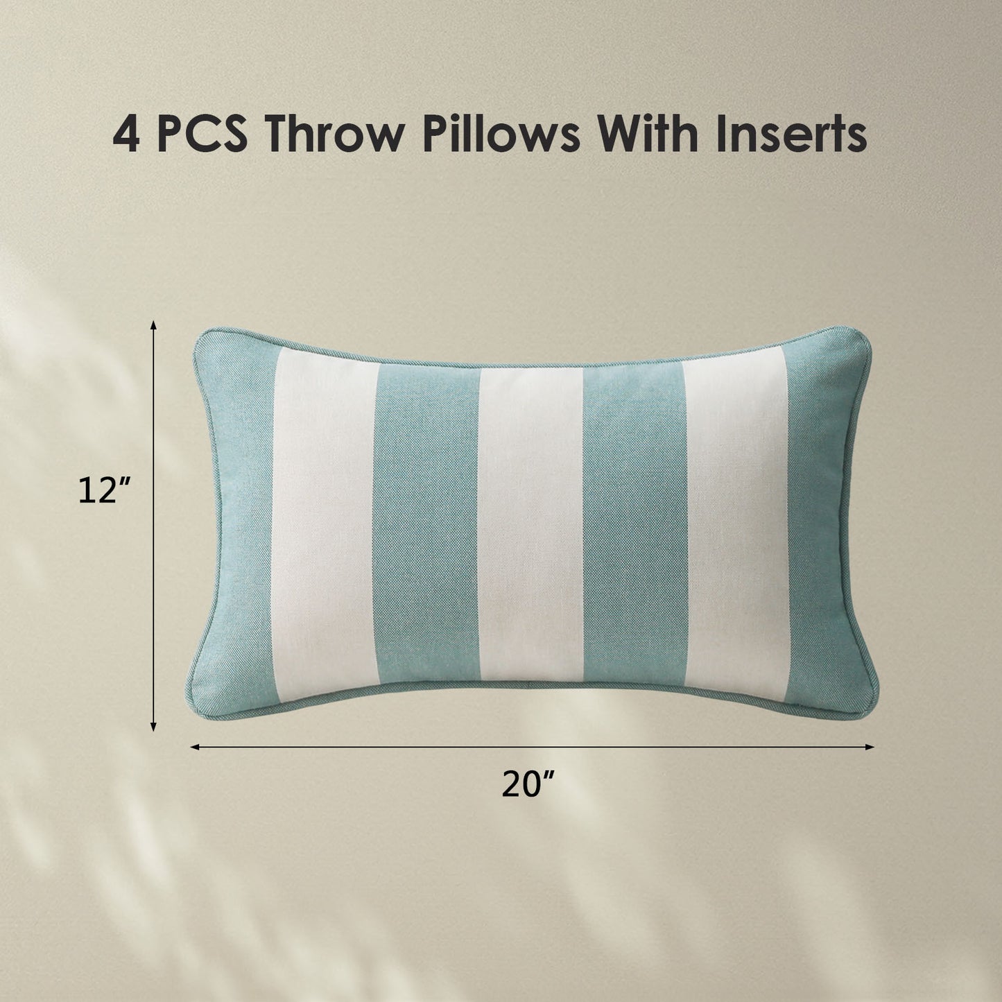 Unimatta Outdoor Pillow With Inserts Turquoise Stripe