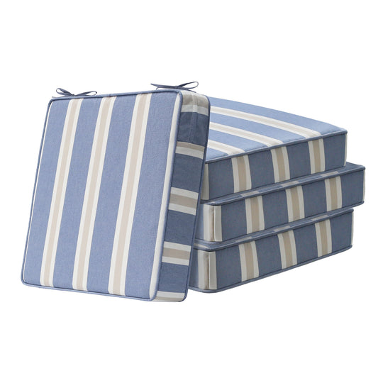 Unimatta Outdoor 19" x19" Seat Cushion Navy Linen Stripe
