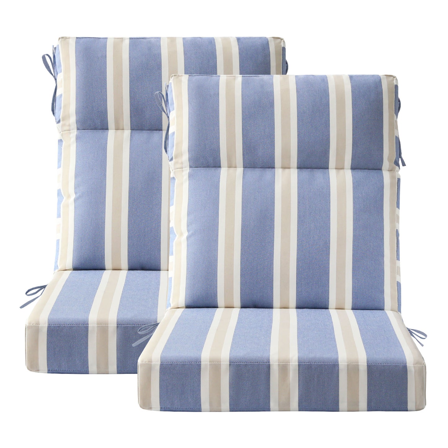 Unimatta Outdoor 44" x21" High Back Cushion Navy Linen Stripe