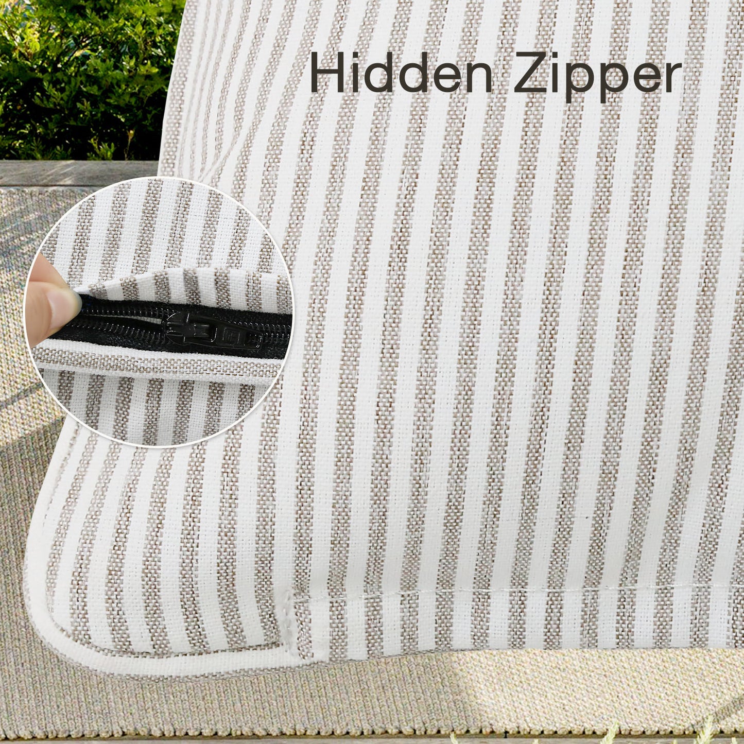 Unimatta Outdoor Pillow With Inserts Tan Stripe