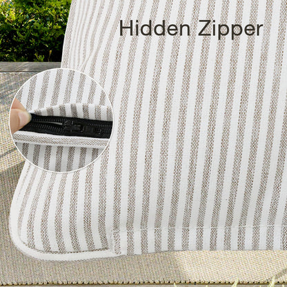 Unimatta Outdoor Pillow With Inserts Tan Stripe