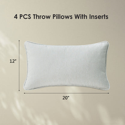 Unimatta Outdoor Pillow With Inserts Tan Stripe