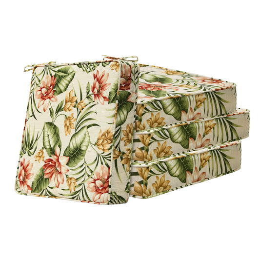 Unimatta Outdoor 19" x19" Seat Cushion Leaf and Flower