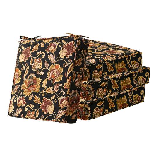 Unimatta Outdoor 19" x19" Seat Cushion Red Yellow Vine Flower