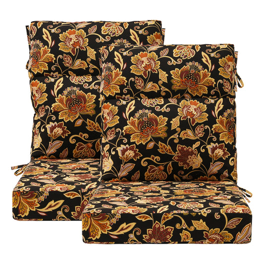 Unimatta Outdoor 44" x21" High Back Cushion Red Yellow Vine Flower