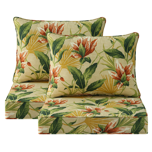 Unimatta Outdoor 24" x24" Deep Seat Cushion Yellow Flower