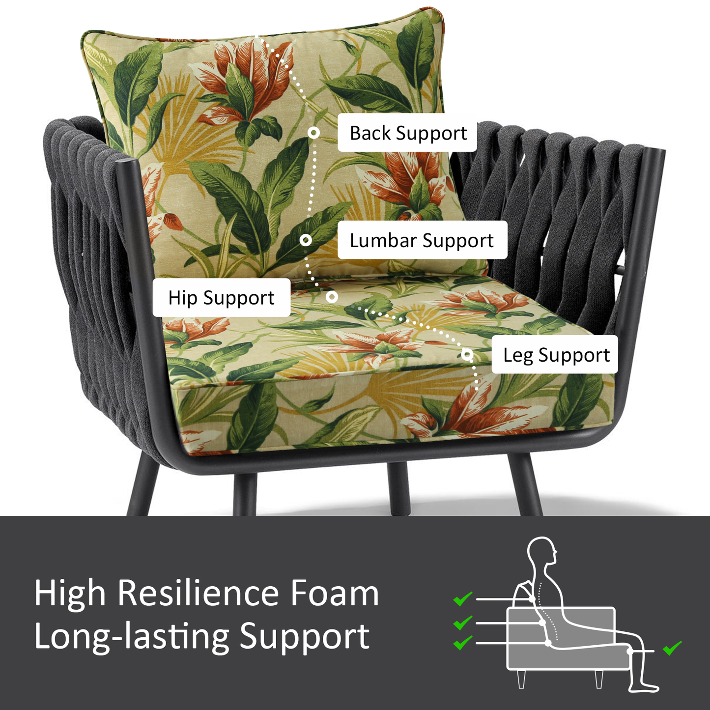 Unimatta Outdoor 24" x24" Deep Seat Cushion