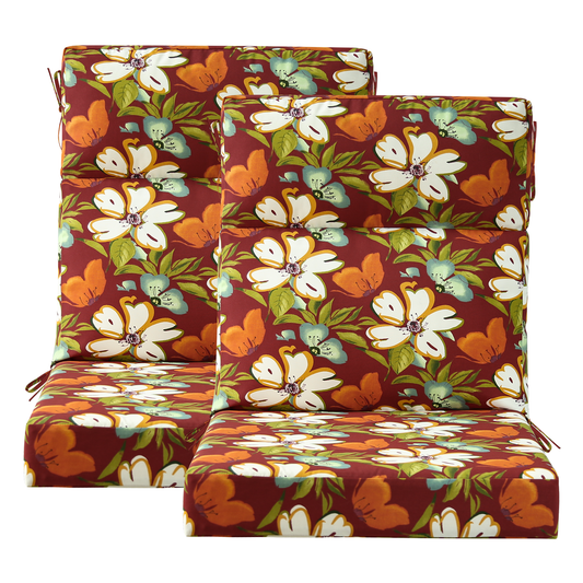 Unimatta Outdoor 44" x21" High Back Cushion Red Floral