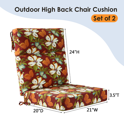 Unimatta Outdoor 44" x21" High Back Cushion Red Floral