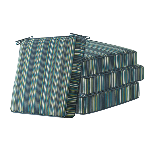 Sunbrella Outdoor 19" x19" Seat Cushion Beach Stripe Lagoon