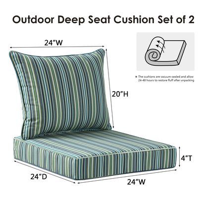 Sunbrella Outdoor 24" x24" Deep Seat Cushion Troupe Caribbean