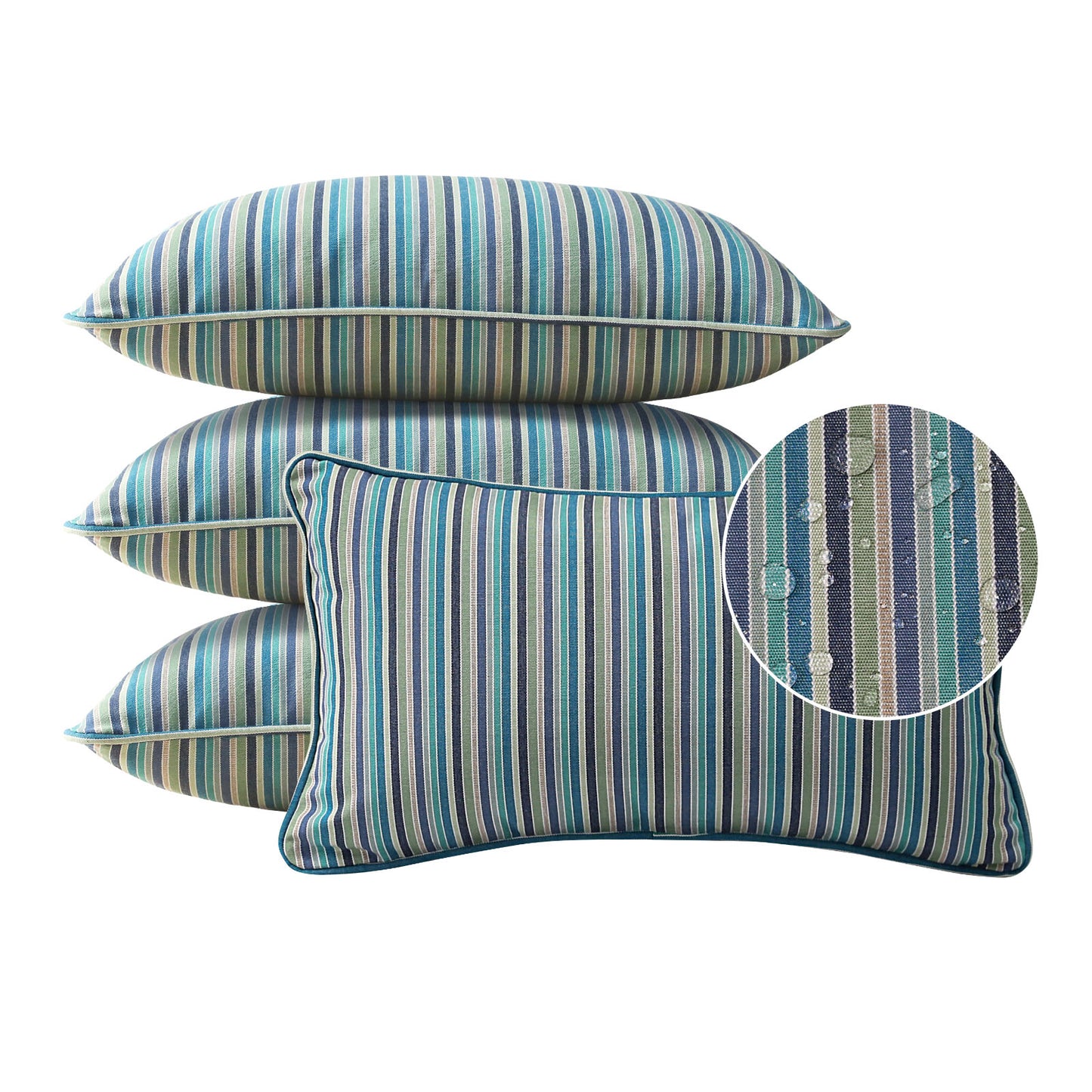 Sunbrella Outdoor Pillow With Inserts Swell Turquoise