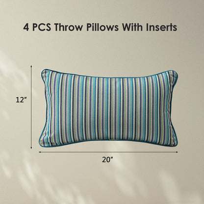 Sunbrella Outdoor Pillow With Inserts Swell Turquoise
