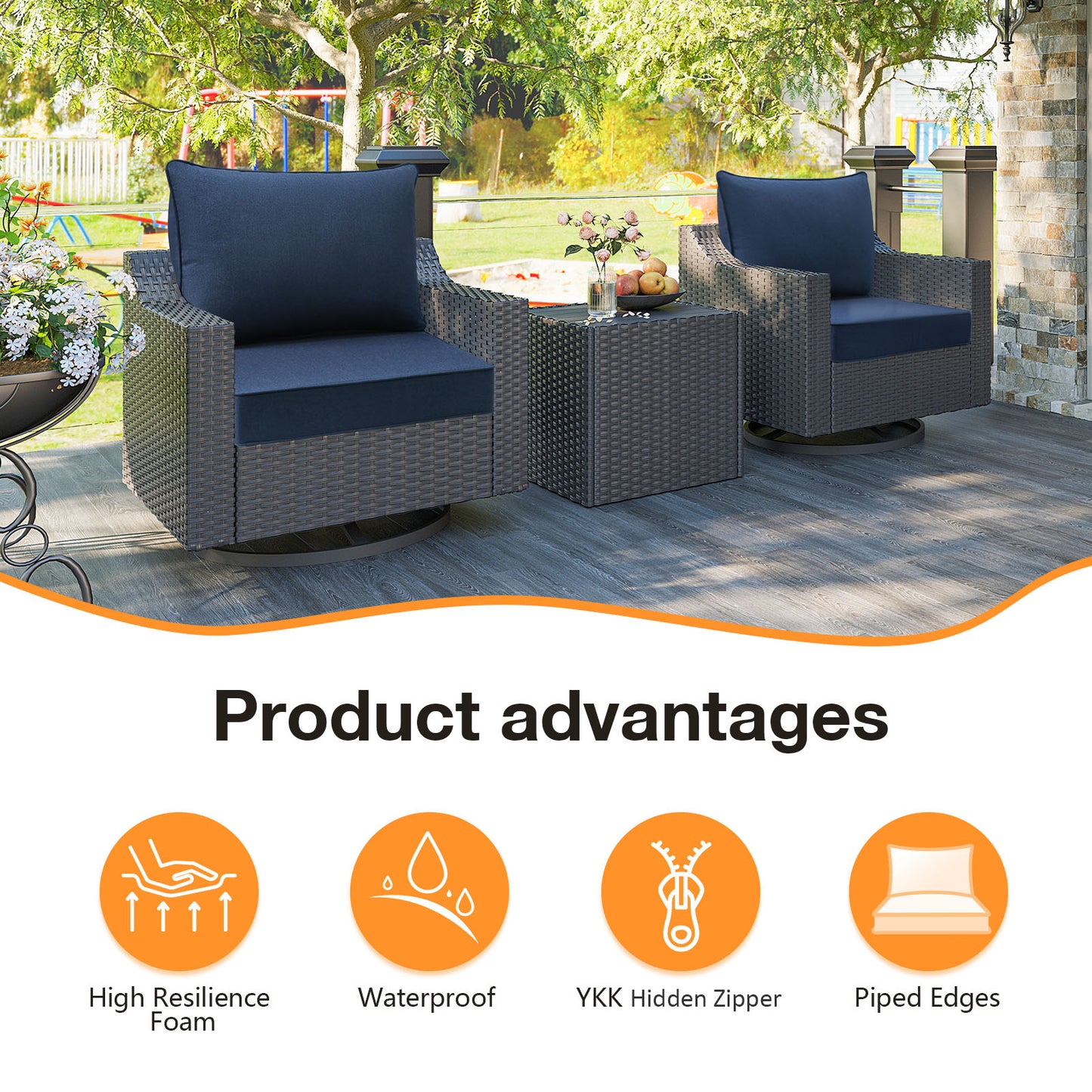 Unimatta Outdoor 24" x24" Deep Seat Cushion
