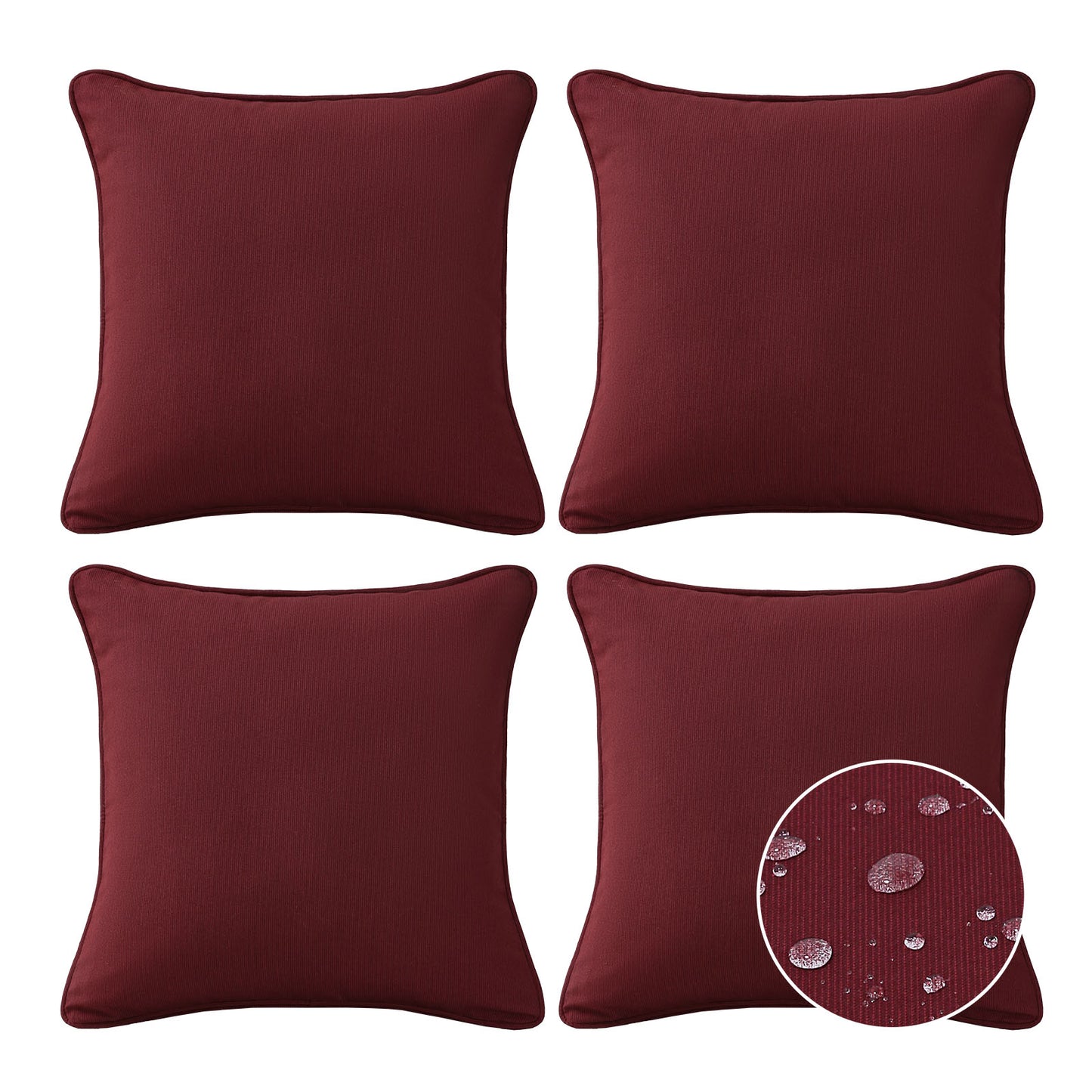 Sunbrella Outdoor  Pillow With Inserts Spectrum Ruby