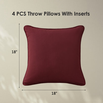 Sunbrella Outdoor  Pillow With Inserts Spectrum Ruby