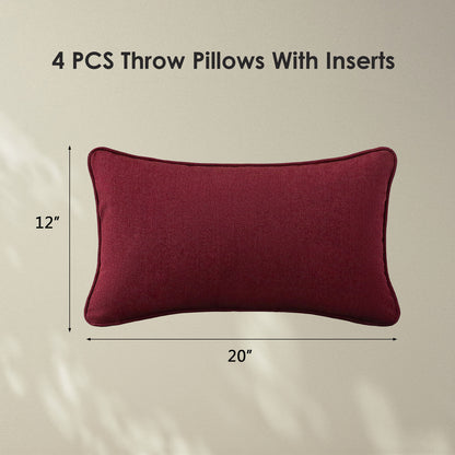 Sunbrella Outdoor  Pillow With Inserts Spectrum Ruby