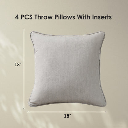 Sunbrella Outdoor  Pillow With Inserts Specrtum Pebble